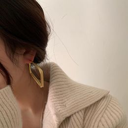 2021 Simple Korea retro earrings temperament Gold Colour matte geometric square earrings pendientes mujer