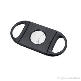 300pcs Plastic Stainless Steel Cigar Cutter Pocket Small Double Blades Scissors Black Tobacco Cigars Knife Smoking Accessories Tool