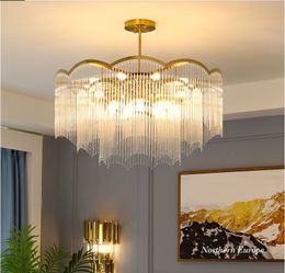 Living room chandelier post modern minimalist atmosphere room bedroom light luxury designer crystal glass chandelier