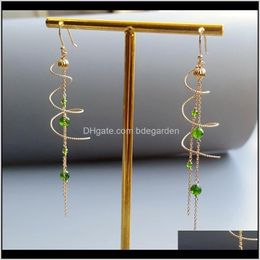 Dangle & Chandelier Lii Ji Genuine Diopside Spiral 925 Sterling Sier Handmade Link Earrings Delicate Jewelry For Women Gift Drop Delivery 20