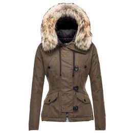 Winter Down Jackets Women Designer Coats Black Brown Slim Outerwear Hooded Fur Warm Clothes Outdoor High-quality Coat Size XS-3XL for Ladies