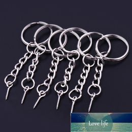 50Pcs Screw Eye Pin Key Chains With Open Jump Ring Chain Extender Eye Pins Split Keyring Jewellery Making Findings