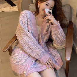 High Quality Fall Winter Sweater Suits Knit 2 Piece Set Korean Casual Sweater Cardigan & Bodycon Mini Skirt Two Piece Set Women 211109