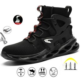 Breathable Men's Safety Shoes Work Waterproof SRA Non-slip EVA Four Size 48 211217