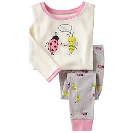 Bee Baby Girls Clothes Suits 100% Cotton Children Home Clothing Sets Princess Girl Tee Shirts Pants Snow Kid Nightgown Trouser 210413