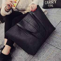 Big Women Shoulder Bags Alligator Ladies Leather Casual women zipper handbags Famous Brands black red colors 220210