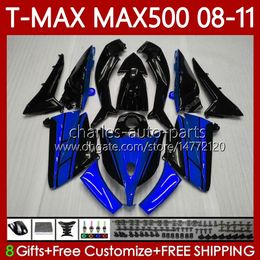 Motorradkörper für Yamaha T-MAX500 TMAX-500 MAX-500 T 08–11 Karosserie 107No.0 TMAX MAX 500 TMAX500 MAX500 08 09 10 11 XP500 2008 2009 2010 2011 Verkleidungen glänzend blau