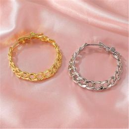 Link, Chain Punk Curb Cuban Strap Buckle Bracelets Set For Women Miami Boho Thick Gold Colour Charm Bangles Fashion Jewellery