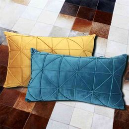 30 X 50cm Nordic Pillowcase Rectangular Cushion Solid Color Simple Living Room Sofa Waist 210423