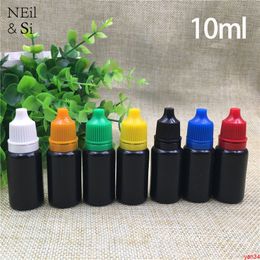 10ml Black Plastic Water Drop Bottle Refillable Cosmetic Liquid Medicinal Dropper Container Light Avoid Free Shippinggood qtys
