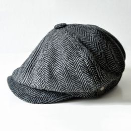 Two Styles Fabric Vintage England Style Newsboy Hat Dark Colour Design Men And Women Common Fashion Hats Multi Size Mixed Wholesale