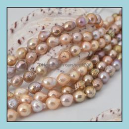 Beaded Necklaces & Pendants Jewellery 10-11Mm Baroque Mixed Colours Natural Pearl Necklace 36Cm Bridal Gift Choker Wholesale Of Semi-Finished P