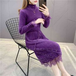 Pullover Women O-neck Sweater Autumn Winter Warm Soft knitted Femme Jumper Cashmere Long Style Tops 210427