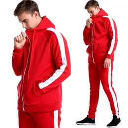 Men's Hoodies & Sweatshirts Two Piece Fashion Hoodie Sweatshirt Sportswear + Sweatpants Set