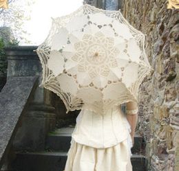 Fans & Parasols Cotton embroidery Antique lace umbrella wedding bride bridesmaid Parasols wholesales
