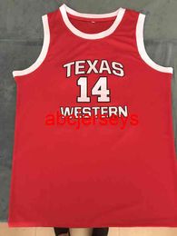 Bobby Joe Hill #14 Texas Western Orange Retro Classic Basketball Jersey Stitched Custom Number and name Jerseys Ncaa XS-6XL