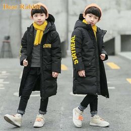 -30 degrees High quality Winter Boys Long Coat Clothes overcoat Snowsuit Thick Hooded Parka warm cotton Jacket For Kids clothing 211203