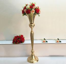 98cm Tall Vintage Flower Vase Pot Party Decoration Metal Trumpet Wedding Marriage Ceremony Anniversary Centrepiece Decorations Home