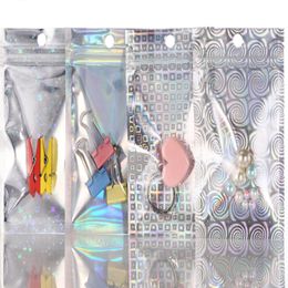 4 styles Empty Illusion laser ziplocking bags stars spiral Jewellery plastic Packaging bag Snack Gift Pouch