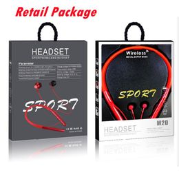Neckband earphones With Metal Magnetic Built in Mic Supper Bass Headset Retail Package portable Auriculares