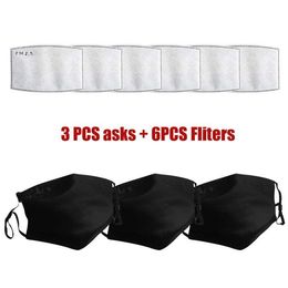 Towel 3pcs Bike FaceCover With 6pcs Philtre Unisex Dust Outdoors Sports MouthCover Towels Quick Dry Hair Hat Nanometer