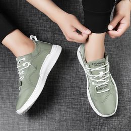 Summer wtih Breathable men's shoes thick-soled trend board youth increase Fashion Low outdoor sports comfort generous canvas Army green khaki