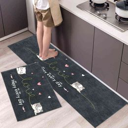 Cartoons Kitchen Mat Anti-Slip Entrance Door Bathroom Floor Mat Indoor Carpet Bedroom Absorbent Area Rugs Living Room Prayer Pad 211109