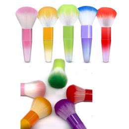 5 Colours Colourful Long Handle Nails Tool Makeup Brush Beauty Blush Nail Cleaning Brushes
