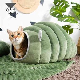 3 Styles Collapsible Cat Bed Pet Winter Plush Cat's House for Indoor Dogs Kennel Mat Small Dog Warm Cave Sleeping Bag Products 210722