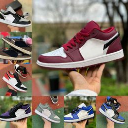 High Quality 1 Mens Basketball Shoes Low Tropical Light Travis UNC Paris Noble Red Black Toe Ember Glow Bred Toe Retroes 1s Women Skateboard Shoes