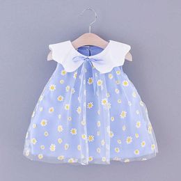 2021 Toddler Baby Girls Clothes Summer Sleeveless Floral Princess Birthday Party Dresses for Girls Baby Clothing Kids Costume Q0716
