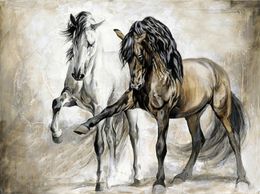 Horse Dance Large Oil Painting On Canvas Home Decor Handcrafts /HD Print Wall Art Picture Customization is acceptable 21081309