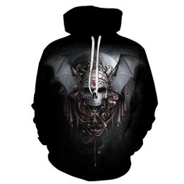 Men's Hoodies & Sweatshirts 2021 Autumn 3D Horror Pattern Fashion Printing Sweatshirt Skull Theme Hoodie Loose Comfortable Boy Hooded Pullov