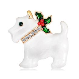 Pins, Brooches Wholesale Lovely Dog With Collar Enamel Christmas Gift Brooch Pin