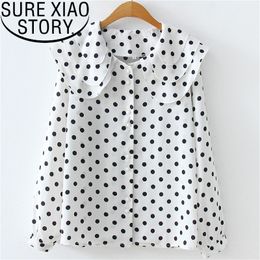 Women Korean Fashion Clothing Shirts Womens Tops Blouses Polka Dot Chiffon Blouse Full 2788 50 210415