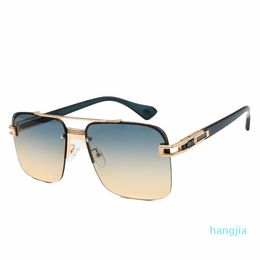 Top quality mens sun glasses luxury designer sunglasses man retro fashion style Square Frameless UV400 lens metal sunglass With box