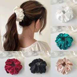 Fashion Satin Silk Women Birds Nest Elastic Hair Bands Large Scrunchies Bow Hair Bun Ponytail Holder Clips Hair Accessories