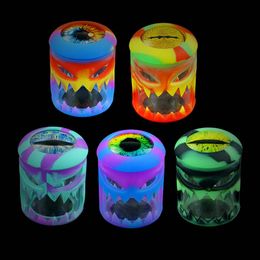 Colorful Silicone Skin Sleeve Smoking Portable Dry Herb Tobacco Wax Oil Thick Glass Tank Holder Storage Stash Case Sealed Container Cigarette Jars Bottle DHL Free