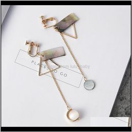 Fashion Jewelry Vintage Geometric Shell Triangle Tassel Asymmetric Earrings S769 1Geav Chandelier Slwvq