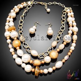 Earrings & Necklace YULAILI African Costume Gold Colour Fashion Women Accessories Jewellery Set