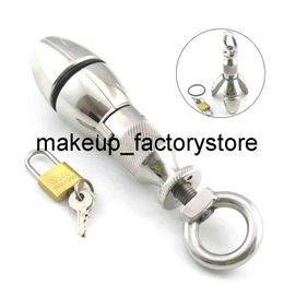 Massage Newest Design Stainless Steel Anal Lock, Dilator, Openable Plugs Heavy Anus Beads Sex Toys, Adult Game