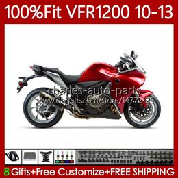 Injection Fairings For HONDA VFR1200F Crosstourer VFR 1200 RR CC F X VFR1200 10 11 12 13 76No.55 VFR1200RR VFR-1200 2010 2011 2012 2013 VFR1200X 10-13 Body Stock Red