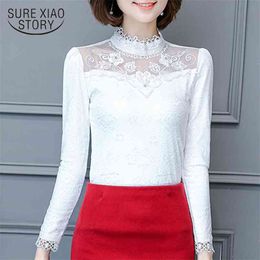 arrived fall blouse office lady shirt long sleeve tops female lace fashion women thin casual clothing D194 30 210506