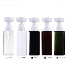 250ml 450ml 650ml PETG Hand Sanitizer Square Foam bottle Liquid Soap Dispenser Flower Foaming Pump Bathroom Sink Facial Cleanser Refillable Bottles