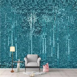 Wallpapers Wall Decor Blue Wallpaper For Living Room Modern Custom 3 D Murals Bedroom Desktop Abstract Forest