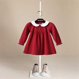 Baby Girls Dress Warm lattice Cotton Long-Sleeve Princess Dress Kids Clothes Children Dresses For Toddler baby Christmas costume Q0716