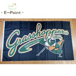 MiLB Greensboro Grasshoppers Flag 3*5ft (90cm*150cm) Polyester Banner decoration flying home & garden Festive gifts