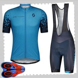 SCOTT team Cycling Short Sleeves jersey (bib) shorts sets Mens Summer Breathable Road bicycle clothing MTB bike Outfits Sports Uniform Y210414120