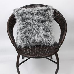 Solid Soft Plush Faux Fur Decorative Cushion Cover Square Throw Pillows For Sofa Car Chair El Home Decoration IC970553 Cushion/Decorative Pi