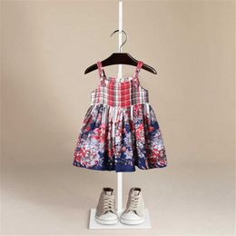 Summer Children Fashion Baby Clothes Girls Sleeveless Suspender Floral Print Dress Kids Sundress Soft Cottou Menina Kinder Q0716